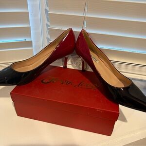 Joy In Love Black and Red Leather Heels